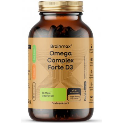 BrainMax Omega Complex Forte D3 30 softgel kapslí – Hledejceny.cz