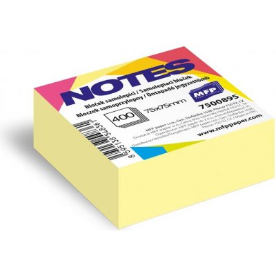 UNIPAP bloček samolepící 75x75mm 400 listů žlutý pastelový 7500895 – Hledejceny.cz