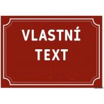 Cedule/tabule na přání s vlastním textem - červený podklad (031) – Sleviste.cz