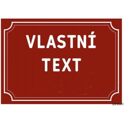 Cedule/tabule na přání s vlastním textem - červený podklad (031) – Sleviste.cz