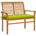 Petromila Zahradní lavice s jasně zelenou poduškou 112 cm masivní teak – Zboží Mobilmania