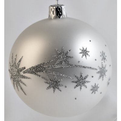 Irisa Vánoční ozdoby skleněné vánoční ozdoby tradiční skleněné vánoční ozdoby Velikost: 8 cm Balení: 1ks Barva: bílá – Zboží Dáma
