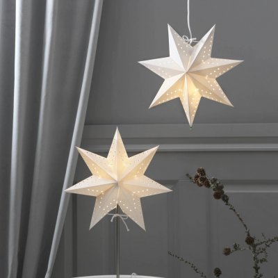 STAR TRADING Papírová hvězda Bobo 7cípá v bílé barvě Ø 34 cm