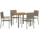 Omaxi 455246 Zahradní jídelní souprava 5 pcs Šedá 90 x 90 x 75 cm polyratan – Hledejceny.cz