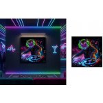 Pop art LED obraz DJ Tiger - moderní bytová dekorace - 83 × 83 cm – Hledejceny.cz