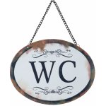 Plechová závěsná cedule WC - 17*13 cm - Clayre & Eef – Zboží Dáma