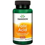 Swanson Folic Acid Kyselina listová 800 ug 250 kapslí – Hledejceny.cz