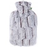 Hugo Frosch Classic termofor s obalem z umělé kožešiny hnědo-stříbrný s podšívkou 1,8 l – Zboží Dáma