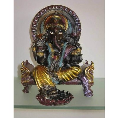 Soška Ganesha na trůnu 20 cm – Zboží Mobilmania