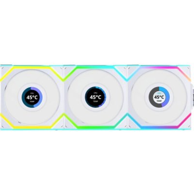 Lian Li UNI FAN SL Wireless LCD 120 White 3ks včetně ovladače 12RSLLCD1W3W – Zboží Živě