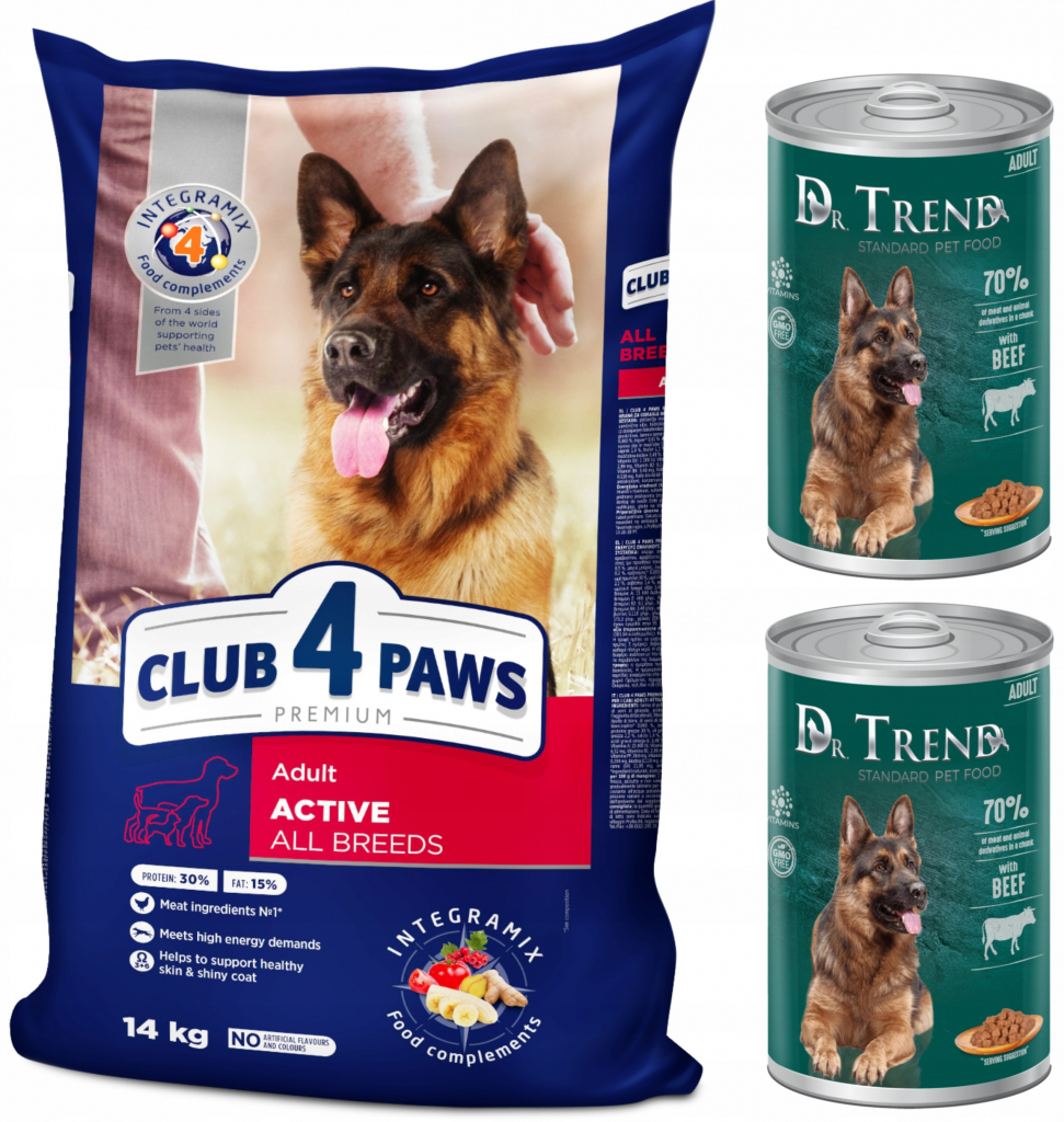 Club4Paws Premium Active For adult active dogs of all breeds 14 kg