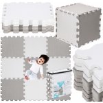 Springos Pěnové puzzle čtverce 95,5x95,5x1cm bílá šedá