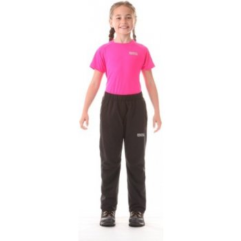 Nordblanc dětské zateplené kalhoty černé s růžovou NBFPK5924