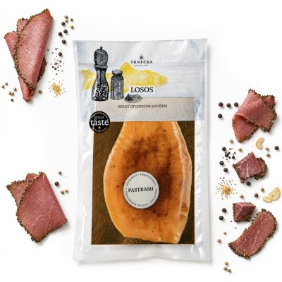 Trnečka Smoked Fish Losos uzený studeným kouřem Pastrami min. 100g – Sleviste.cz