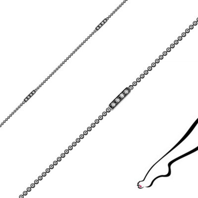 Šperky eshop Stříbrný náramek na kotník kuličkový řetízek A17.15 – Zboží Mobilmania
