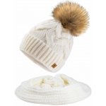 Fashionweek Zimní dámský set čepice + komín WOOL-INES krémová – Hledejceny.cz