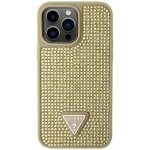 Pouzdro Guess Rhinestones Triangle Metal Logo posázené kamínky iPhone 14 Pro Max - zlaté