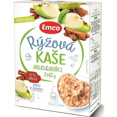 Emco Rýžová kaše jablko skořice 3 x 45 g – Zboží Dáma