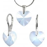 Stříbrný set SRDCE White Opal Swarovski Elements LSW136S – Zboží Mobilmania