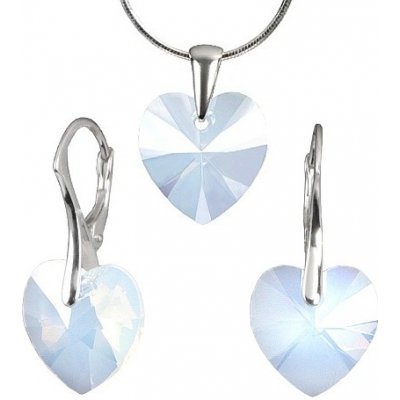 Stříbrný set SRDCE White Opal Swarovski Elements LSW136S – Hledejceny.cz