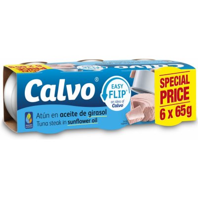 Calvo Easy flip Tuňák ve slunečnicovém oleji 6 x 65 g – Zboží Mobilmania