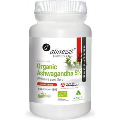 Allines Organic Ashwagandha 5% KSM-66 200 mg 100 kapslí – Hledejceny.cz