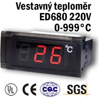 SFYB Vestavný digitální teploměr ED680 0-999℃ 220V od 1 295 Kč - Heureka.cz