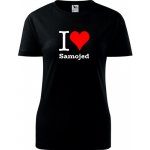 Černé dámské tričko I love Samojed dárek pro pejskařku – Zboží Dáma Černé dámské tričko I love Samojed dárek pro pejskařku – Zboží Dáma