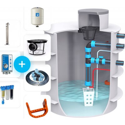 Plastino Sestava samonosný 5m3 nádrž k zalévání a splachování WC – Hledejceny.cz