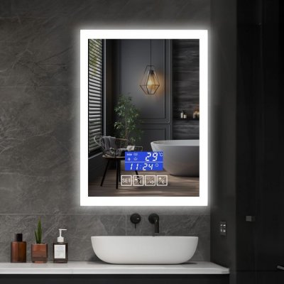 IREDA Koupelnové zrcadlo s LED osvětlením a reproduktorem 80 x 60 cm 95766 – Sleviste.cz