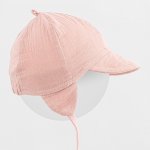 Dětská letní mušelínová čepička s kšiltem New Baby růžová – Zboží Mobilmania