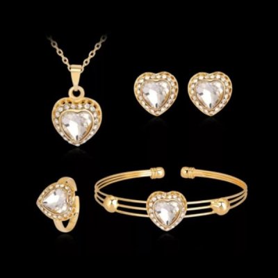 Fashion Jewelry souprava náhrdelníku náušnic náramku a prstenu OJ393 – Zboží Mobilmania