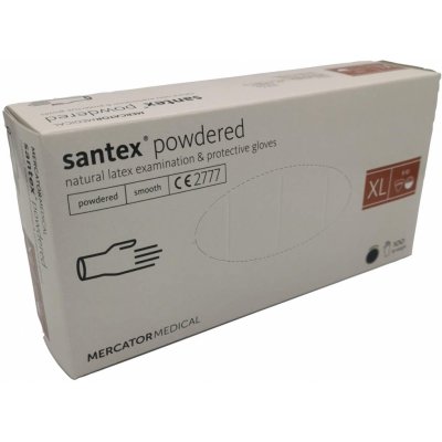 Mercator Medical Santex Jednorázové latexové pudrované bílé 100 ks – Zboží Dáma
