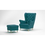 Fronti ušák King III tyrkysové malmo 85 + taburet – Sleviste.cz