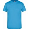 Pánské Tričko James & Nicholson pánské základní triko ve vysoké gramáži bez bočních švů modrá blankytná JN002