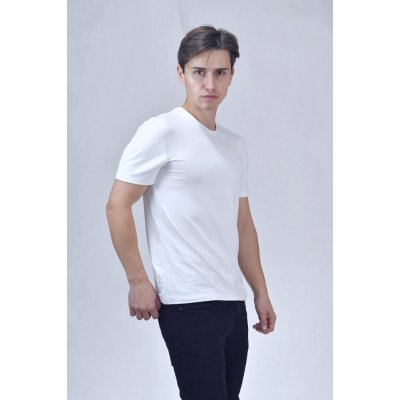 Bavlněné tričko pánské bílé – Zboží Mobilmania
