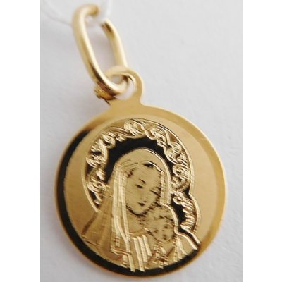 Klenoty Budín Zlatá gravírovaná madonka s dítětem kolečku H822 – Zbozi.Blesk.cz