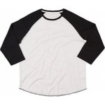 Mantis baseballové tričko Superstar s kontrastními 3/4 rukávy bílá černá P88