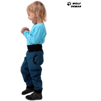 Jožánek dětské softshellové kalhoty petrolejové – Zboží Mobilmania