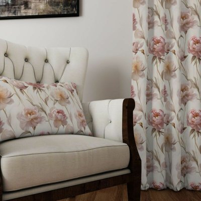 Závěs dekorační nebo látka, Soft, Pivoňky 150 cm 150 cm – Hledejceny.cz