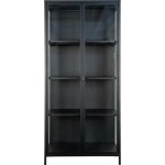 House Nordic Brisbane Skleněná vitrína vysoká 175 x 80 cm černý kov – Zboží Dáma