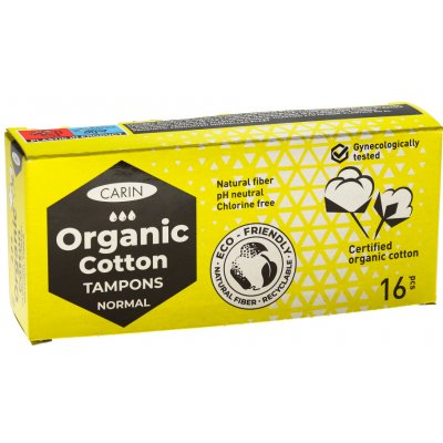 Carin Organic Cotton Normal organické tampony z přírodní bavlny 16 ks – Zboží Dáma