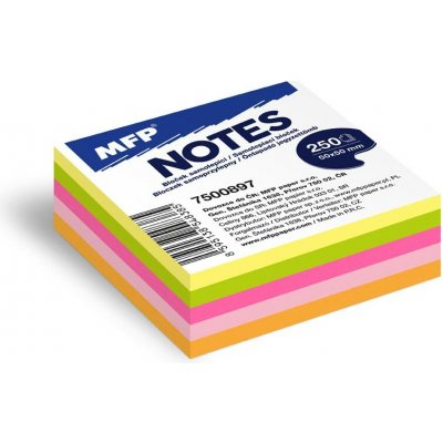 Bloček samolepící 50x50mm 5 neon barev 5x50 listů MFP – Hledejceny.cz