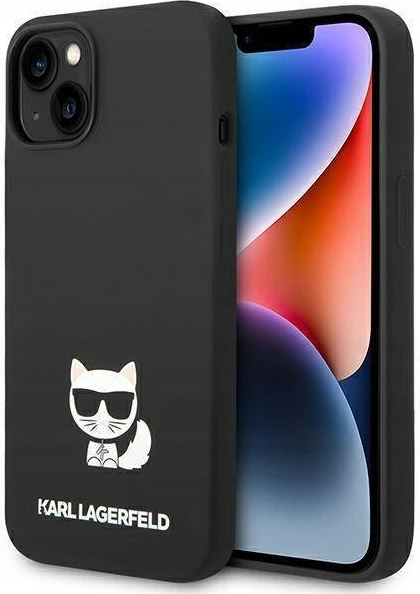 Pouzdro Karl Lagerfeld Liquid Silicone Choupette iPhone 14 černé