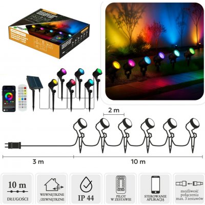 Pro-Tech shop Zahradní smart LED reflektory RGB 6ks celková délka 13m IP44 69863 – Hledejceny.cz