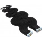 60cm Tape hair pu extension Tape in lidské vlasy remy vlnité černá – Zbozi.Blesk.cz