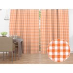 Biante Dekorační závěs Rebeka RE-006 Oranžovo-bílá kostka malá 130x200 cm – Hledejceny.cz