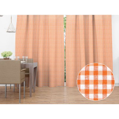 Biante Dekorační závěs Rebeka RE-006 Oranžovo-bílá kostka malá 130x200 cm – Hledejceny.cz