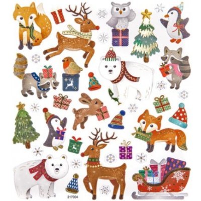 DP Craft Nálepky - zimní zvířata, 38ks – Zboží Dáma