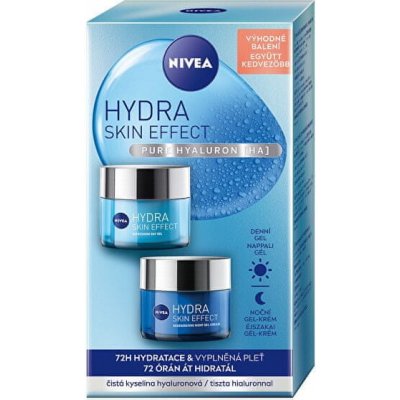 Nivea Hydra Skin Effect osvěžující gelový krém na den 50 ml + Hydra Skin Effect hydratační gel krém na noc 50 ml dárkov�� sada – Zbozi.Blesk.cz